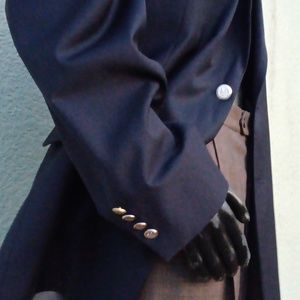 PETROCELLI MEN'S VINTAGE BLACK FLAGSHIP LUXURY BLAZER W/METAL BUTTON ACCENTS